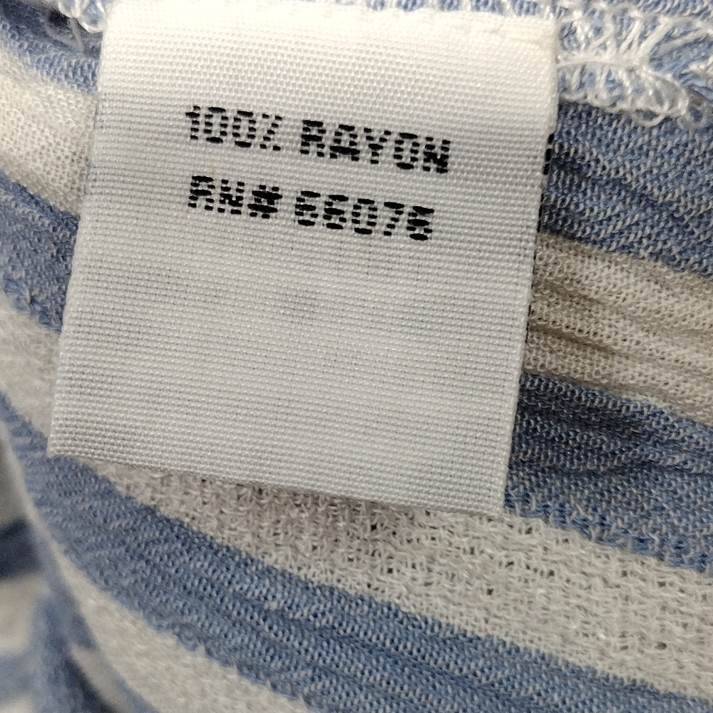Raviya Stripped Tunic Shirt Women's S White Blue Boho Retro Casual Comfy - Picture 11 of 11